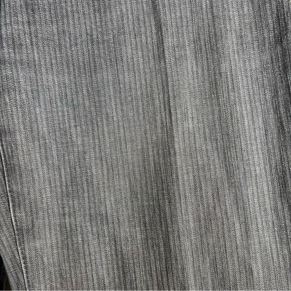 7 for All Mankind Gray Striped Flare High Rise Stretch Trouser Denim Jean SZ 32 - Picture 6 of 14